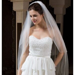 NEW 2 tier waltz wedding veil